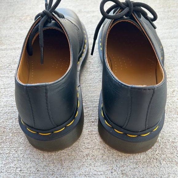 Dr. Martens, 1491 Yellow Stitch Oxfords, Smooth Black - Picture 4 of 5